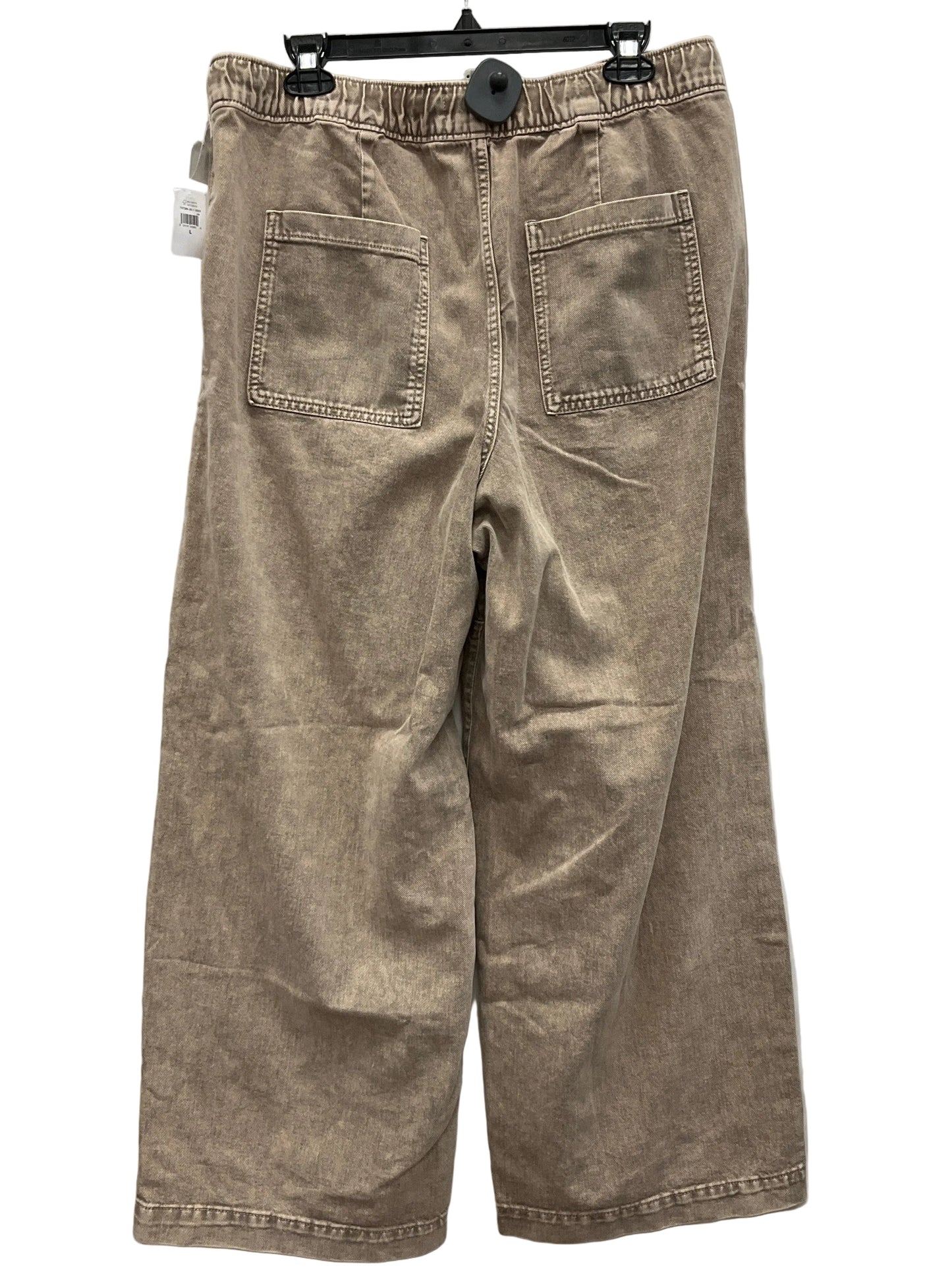 Jeans Wide Leg By Gap In Brown Denim, Size: L