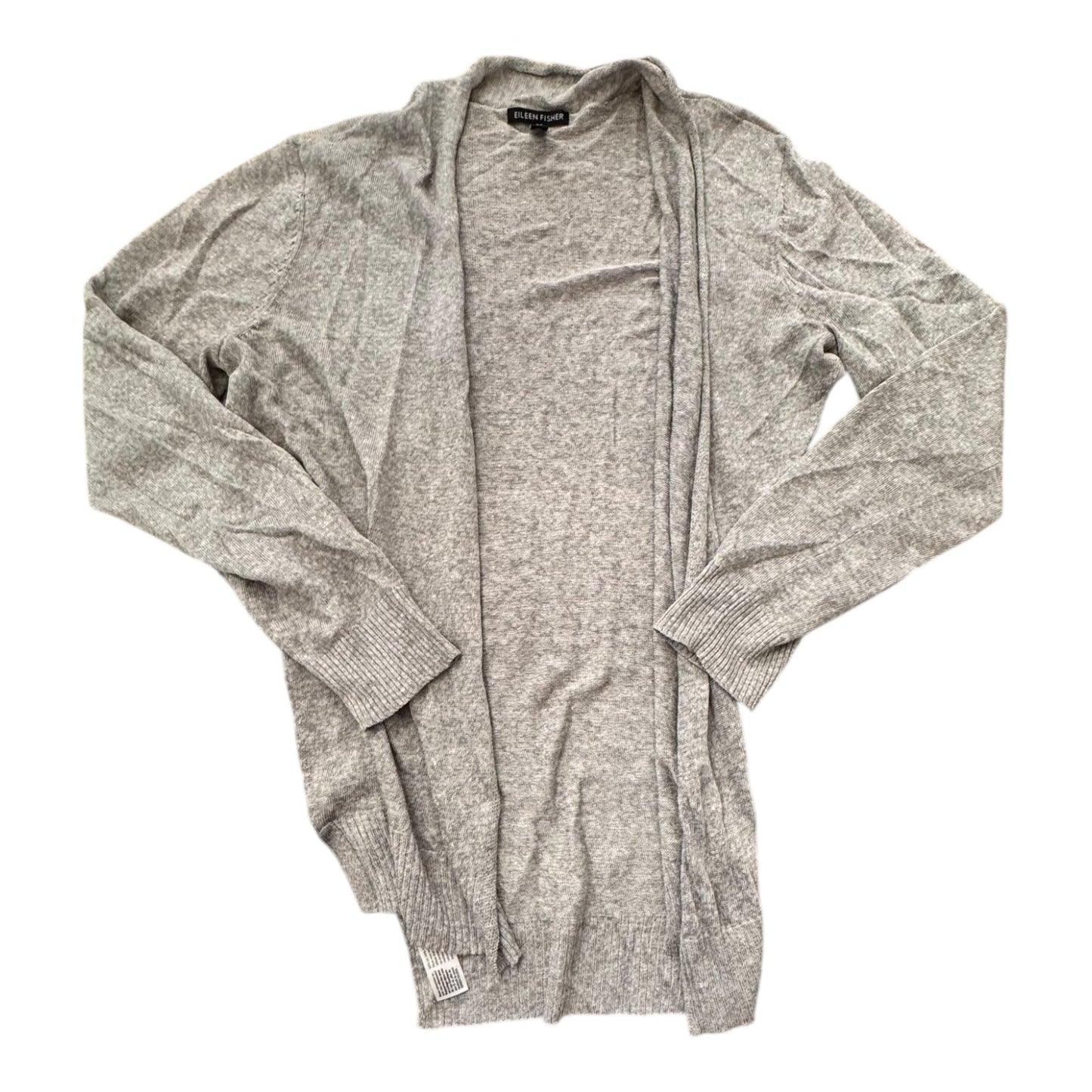 Sweater Cardigan Designer By Eileen Fisher In Grey, Size:S