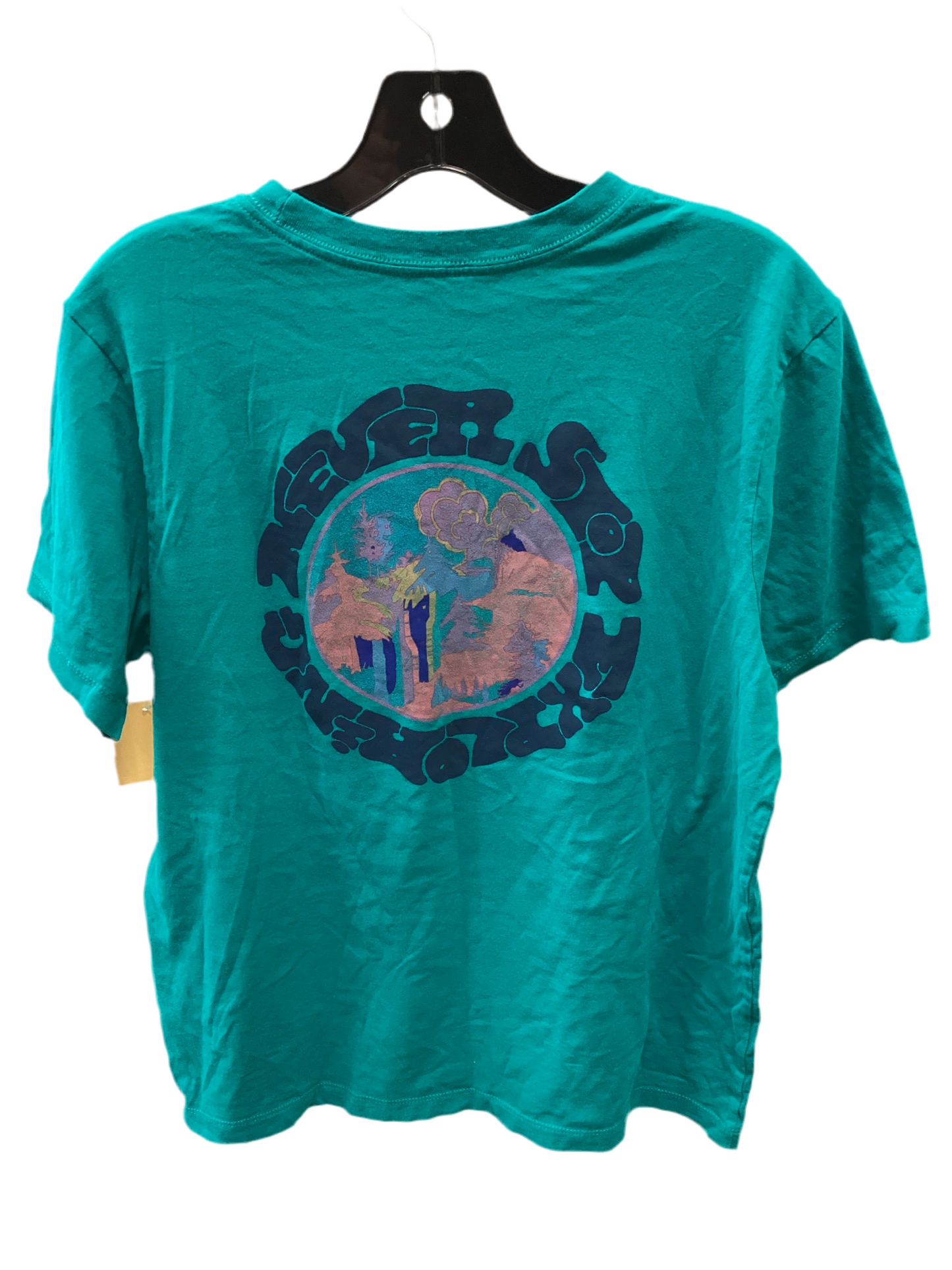 Athletic Top Ss By The North Face In Teal, Size:L