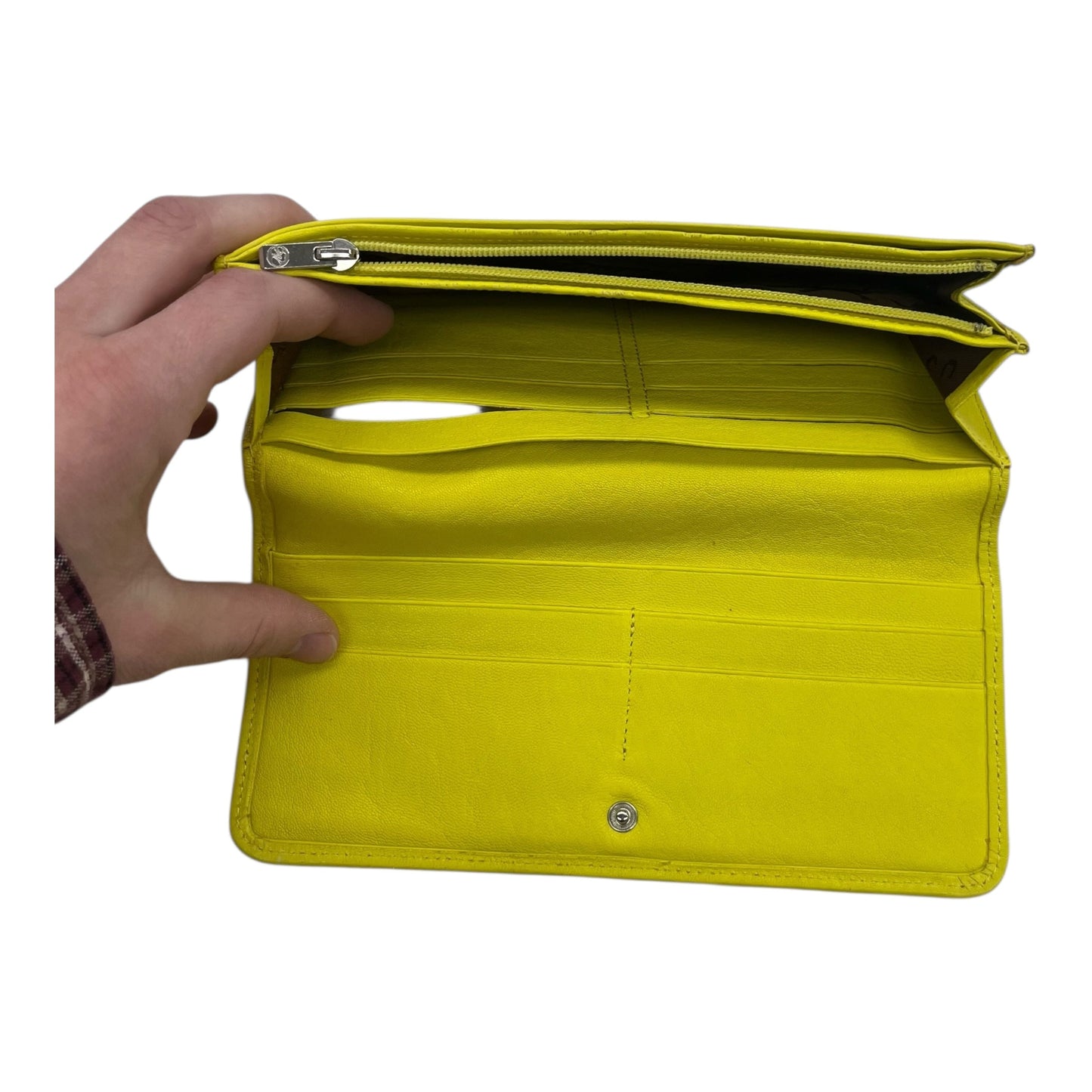 Wallet Designer By Longchamp In Yellow, Size:Large