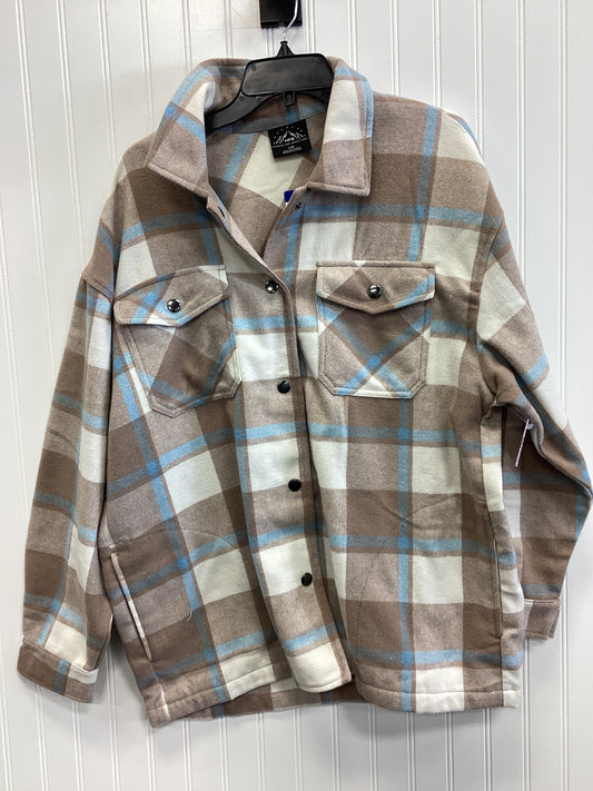 Jacket Fleece By Hfx In Brown & Cream, Size:L