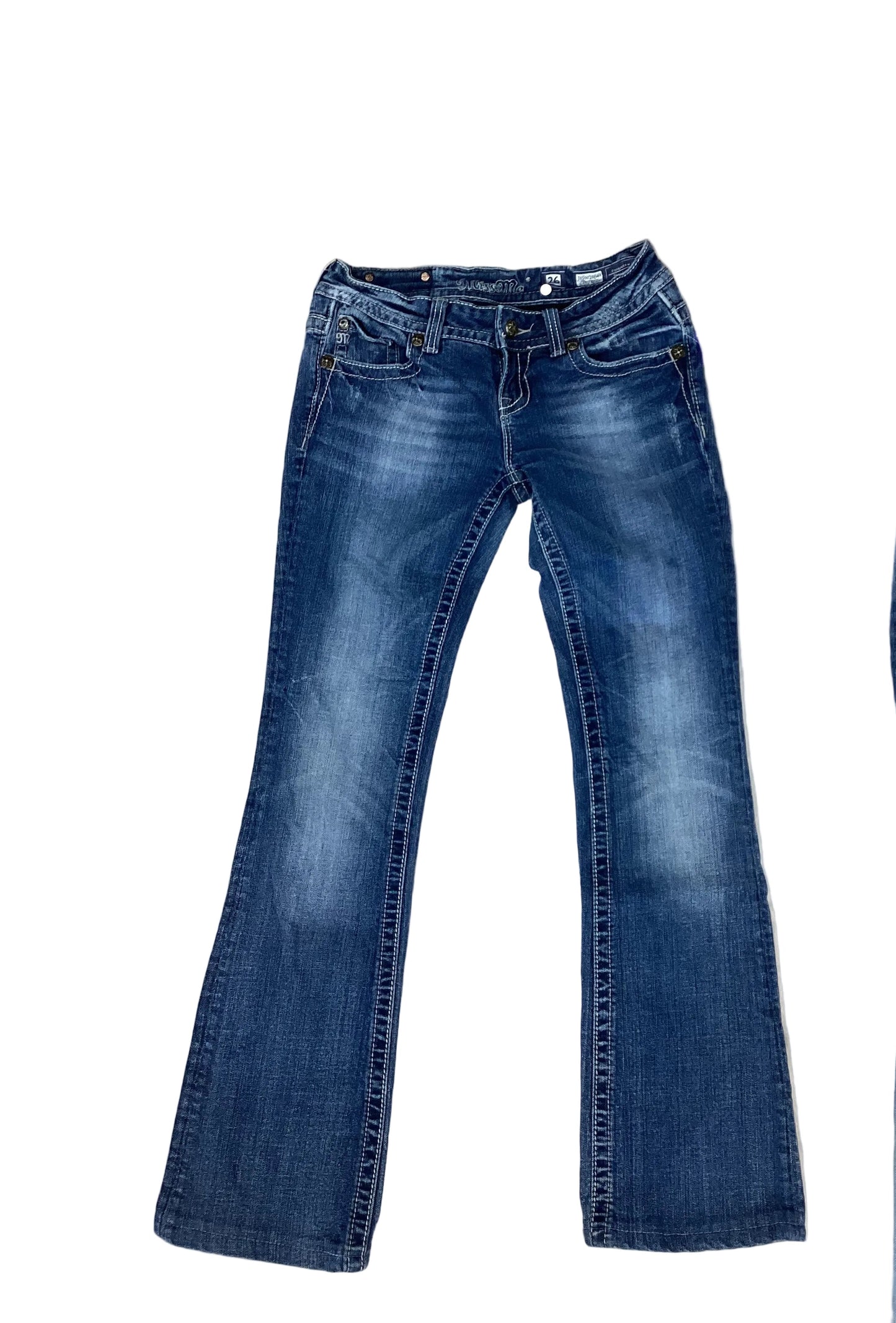 Jeans Boot Cut By Miss Me In Blue Denim, Size:4
