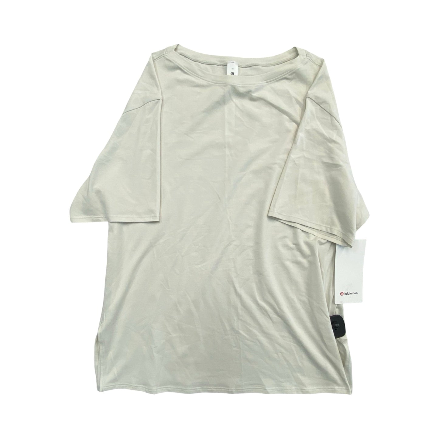 Athletic Top Ss By Lululemon In Cream, Size:10