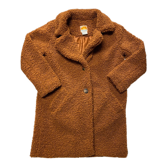 Coat Faux Fur & Sherpa By C And C In Brown, Size:M