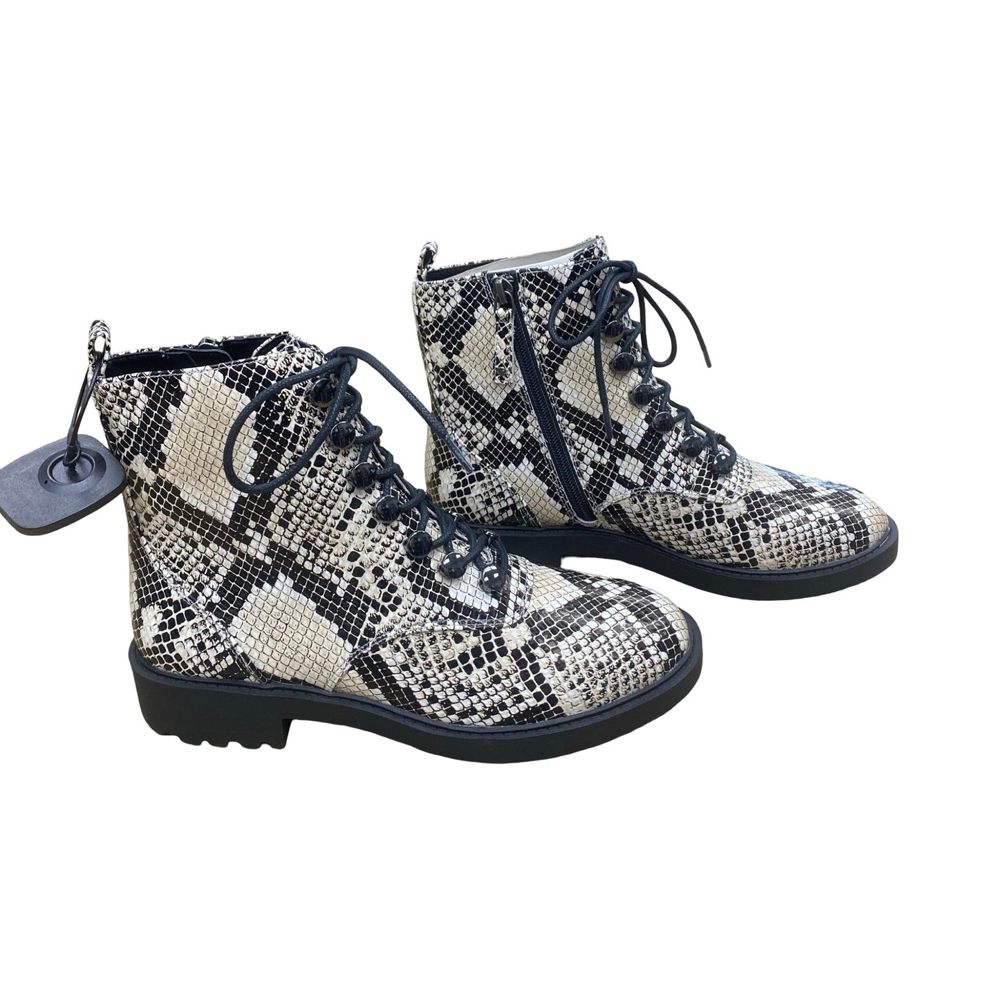 Boots Ankle Flats By Paolo In Snakeskin Print, Size:7
