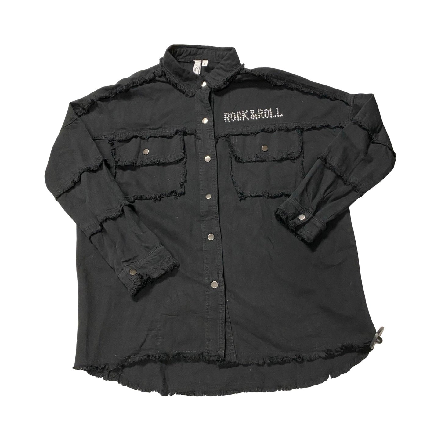 Jacket Shirt By Elan In Black, Size:S