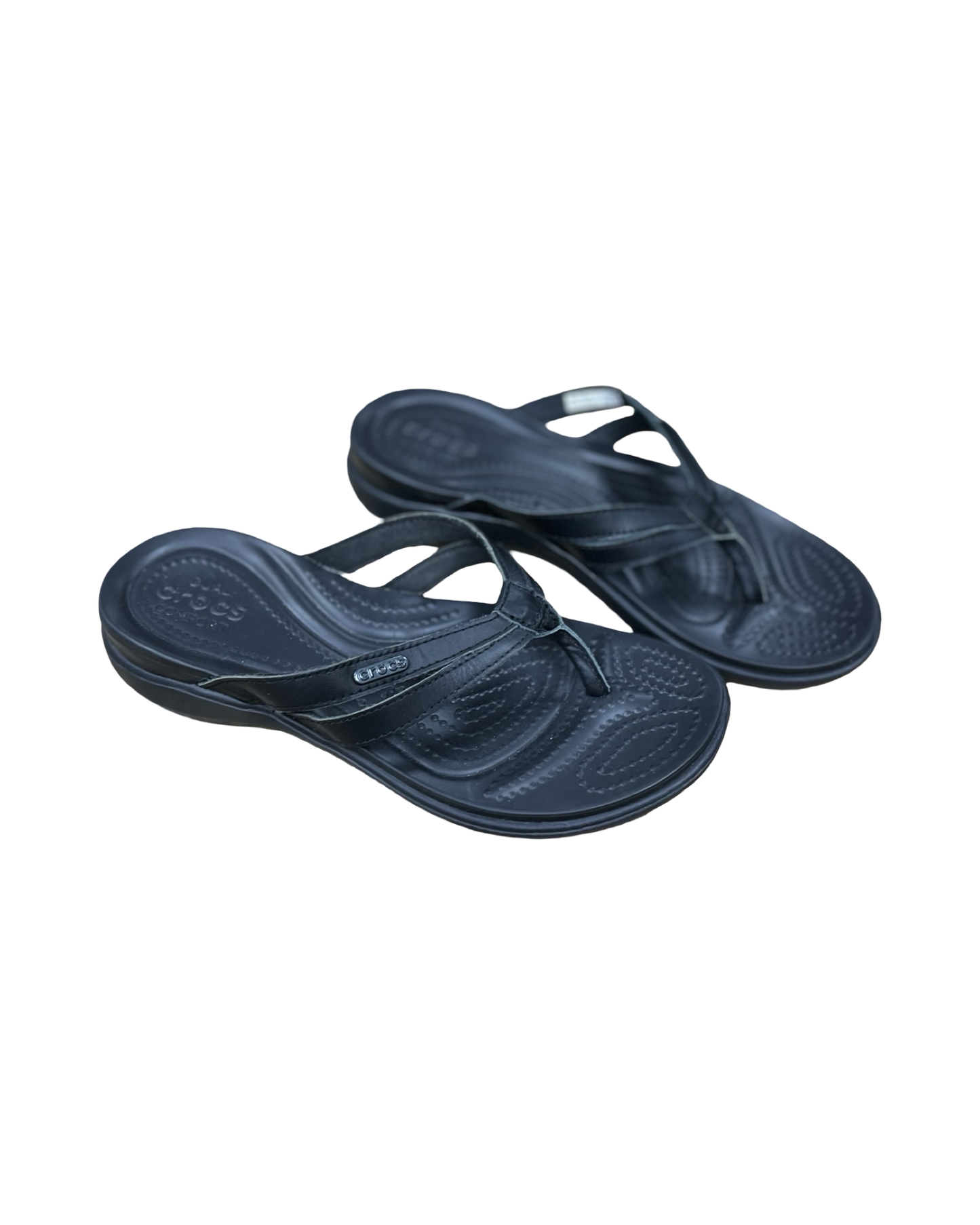 Sandals Flip Flops By Crocs In Black, Size:6