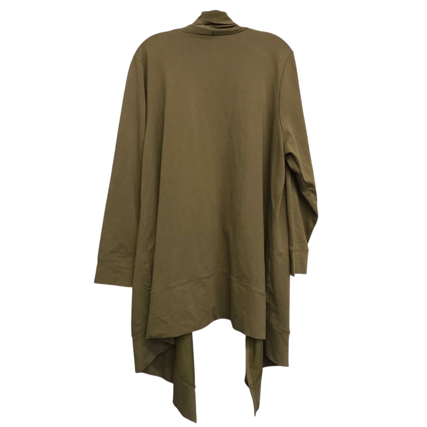 Sweater Cardigan By Denim And Co Qvc In Green, Size:1X