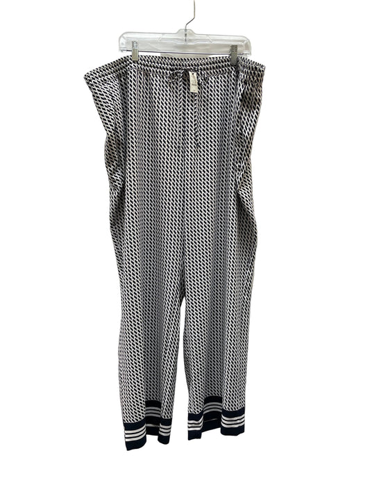 Pants Wide Leg By Talbots In Blue & White, Size:20
