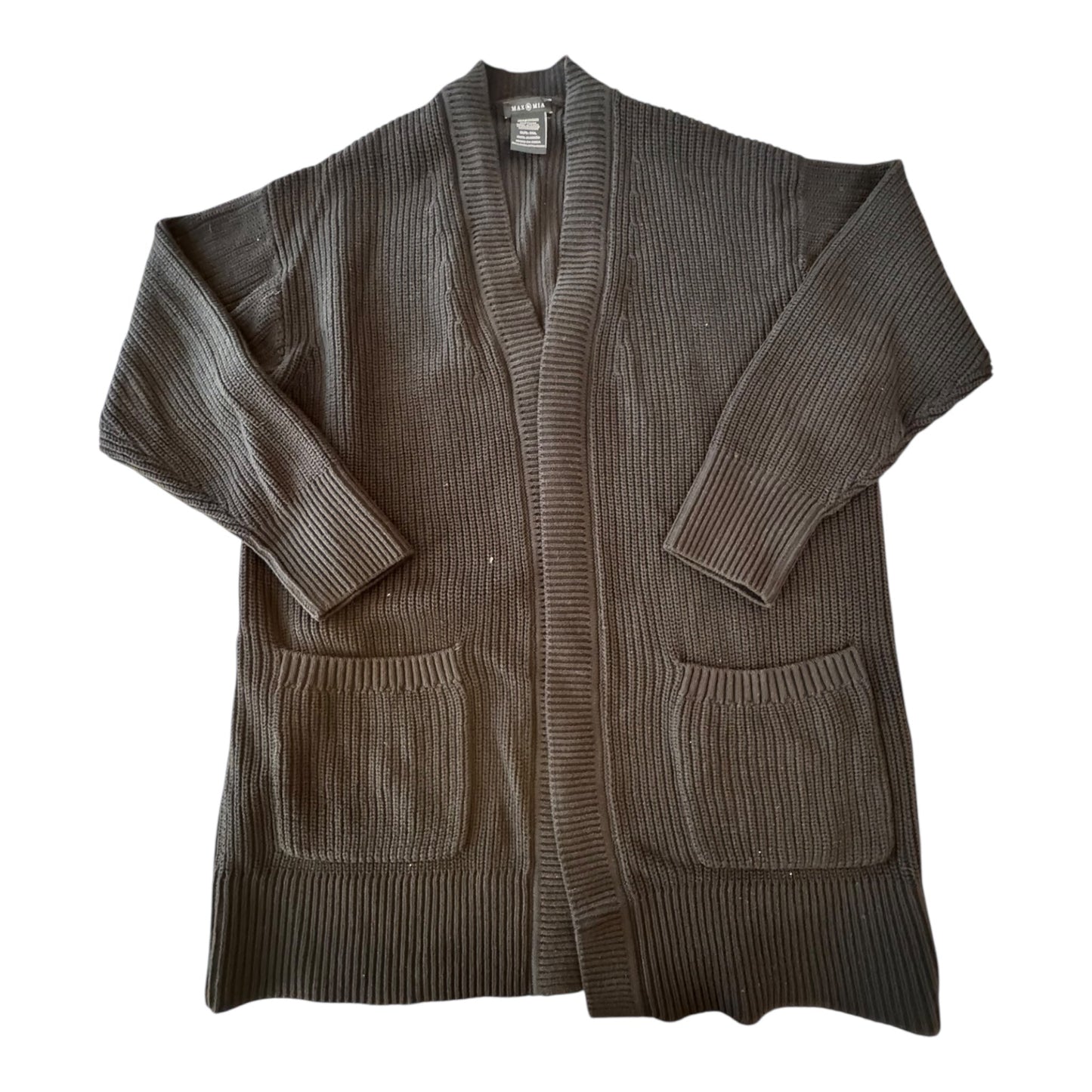 Sweater Cardigan By MAX & MIA  In Black, Size:Xxl