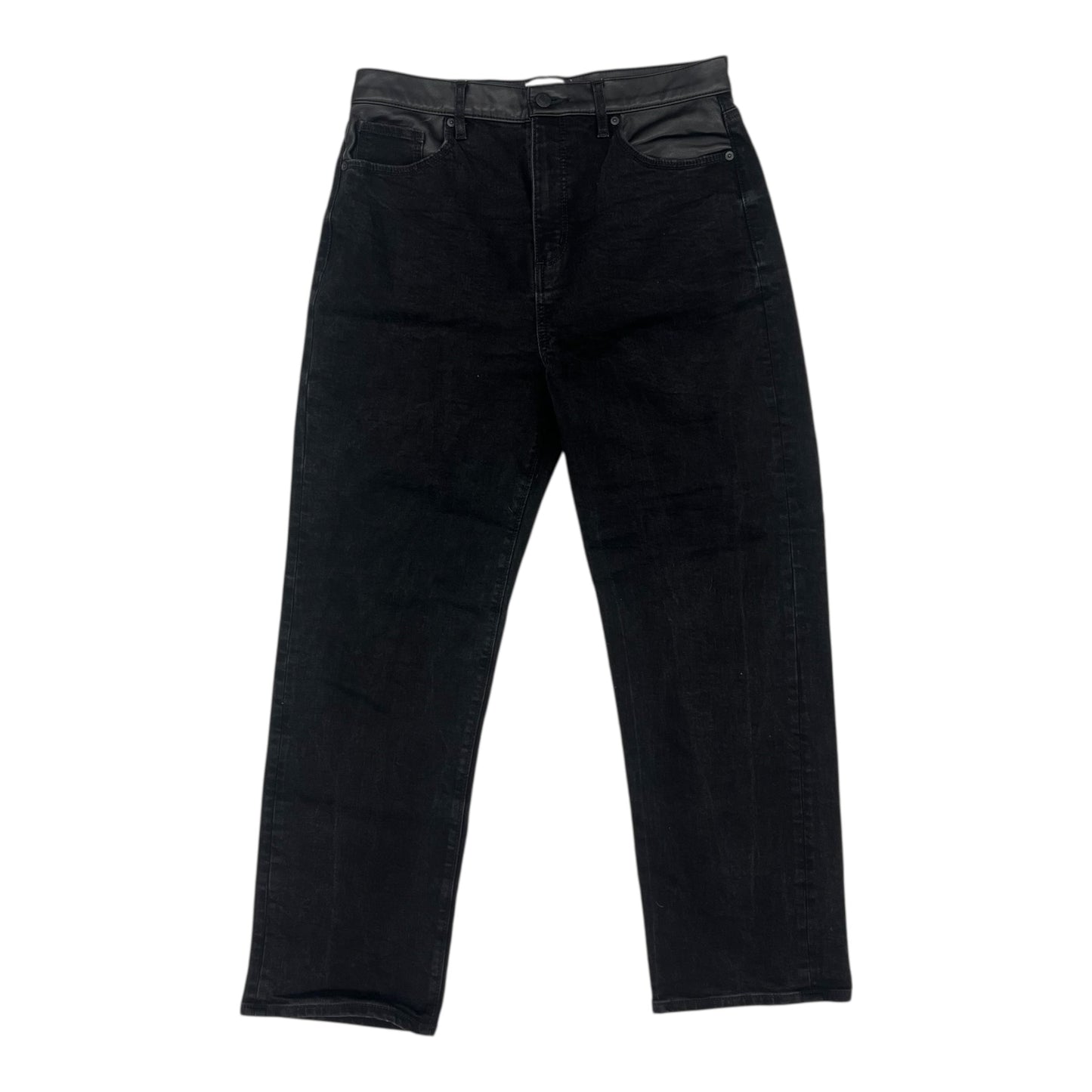 Jeans Straight By Loft In Black Denim, Size:8