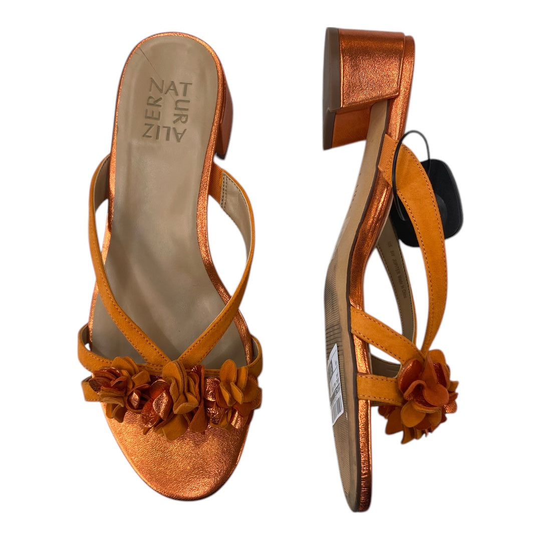 Sandals Heels Block By Naturalizer In Orange, Size:8