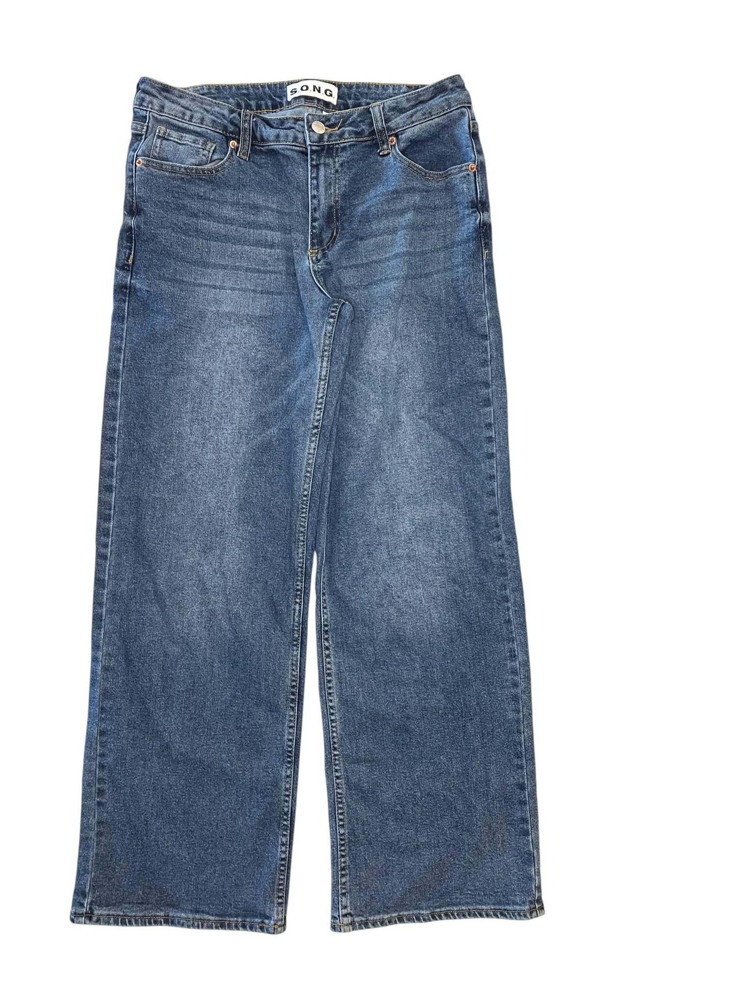 Jeans Wide Leg By Clothes Mentor In Blue Denim, Size:8