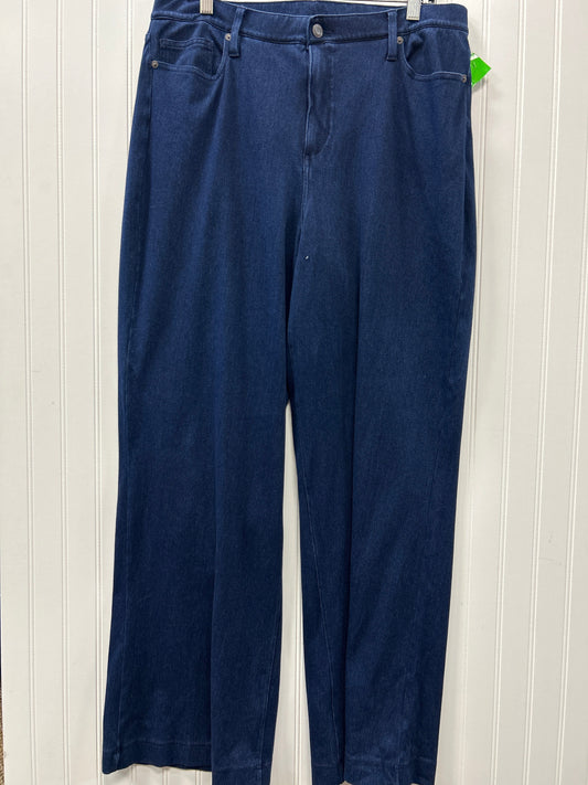 Jeans Wide Leg By Lands End In Blue Denim, Size:L