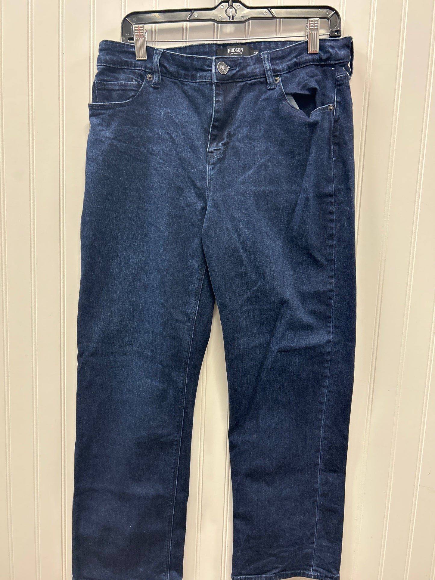Jeans Straight By Hudson In Blue Denim, Size:12