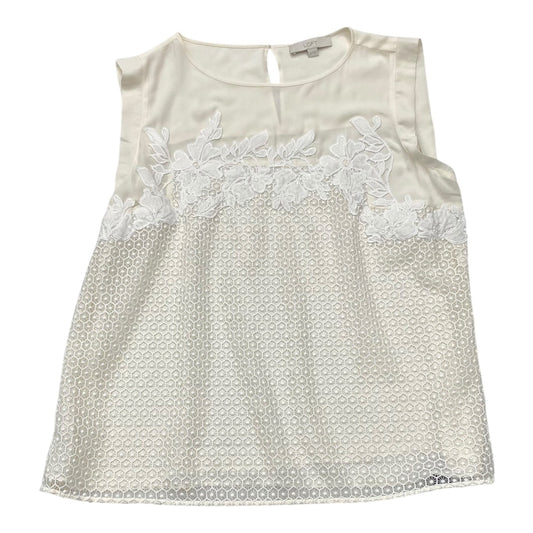 Top Sleeveless By Loft In Cream, Size:Xl