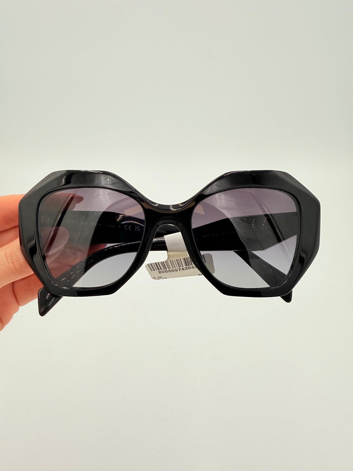 Sunglasses Luxury Designer By Prada In Black, Size:
