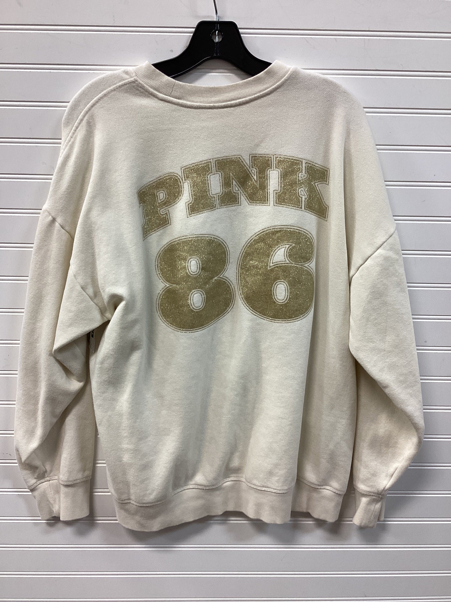 Sweatshirt Crewneck By Pink In Cream, Size:L