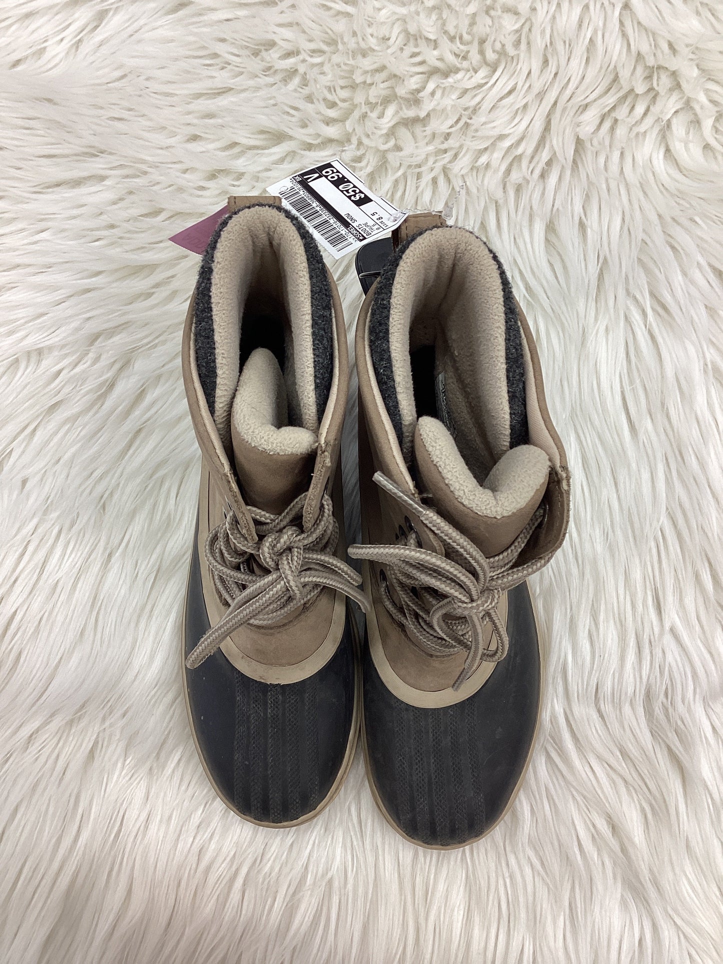 Boots Snow By Sorel In Taupe, Size:8.5