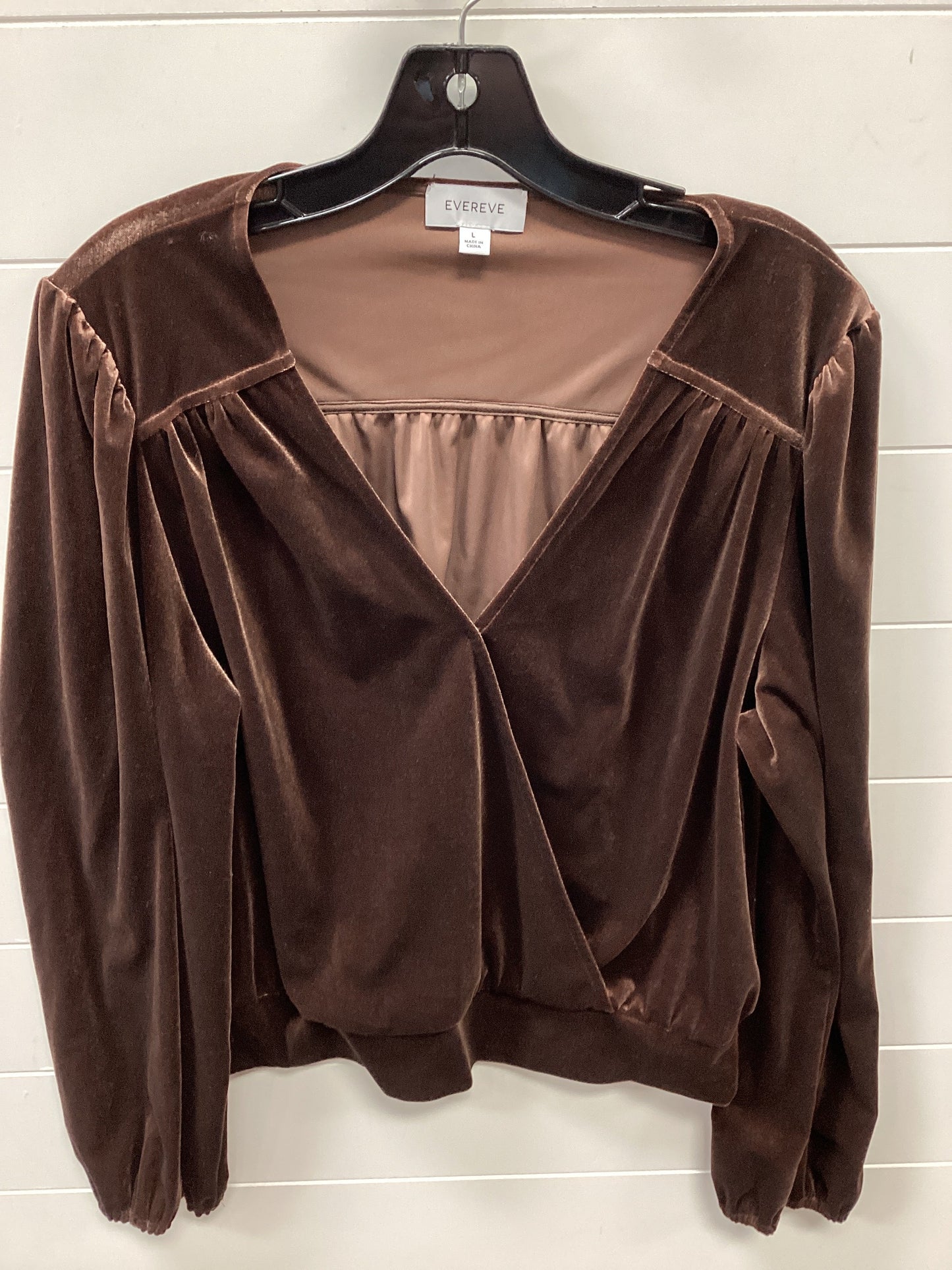 Top Ls By Evereve In Brown, Size:L