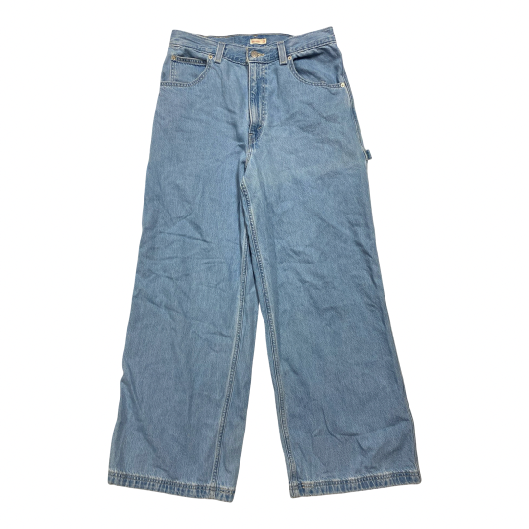 Jeans Wide Leg By Levis In Blue Denim, Size:12