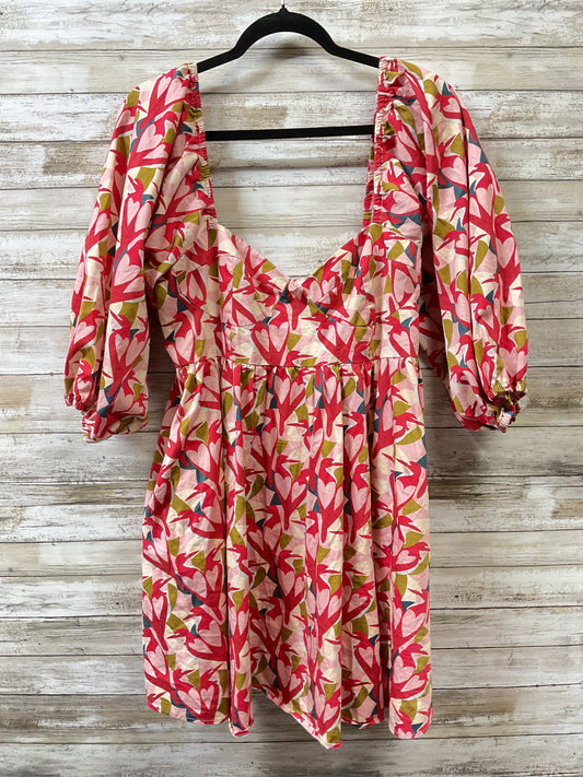 Dress Casual Short By Cmc In Pink & Red, Size:14