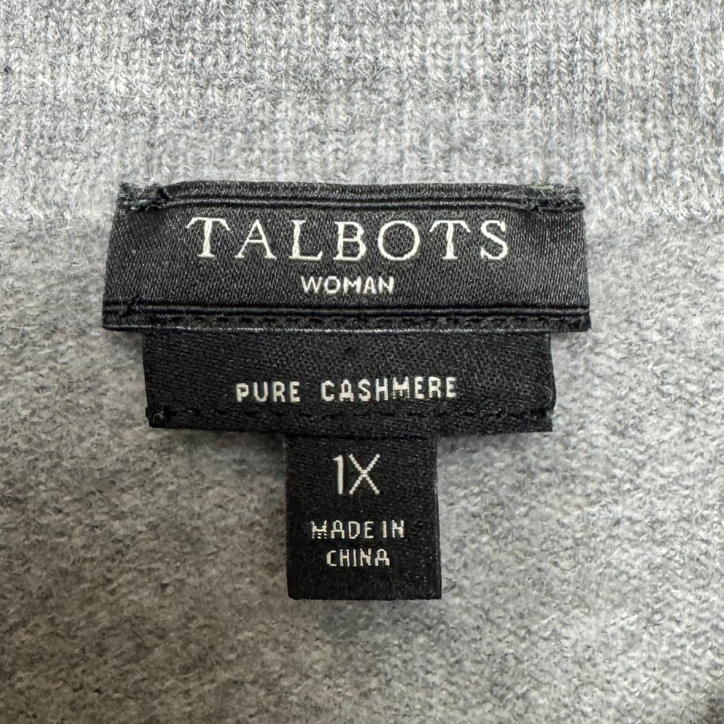 Sweater Cashmere By Talbots In Grey, Size: 1x