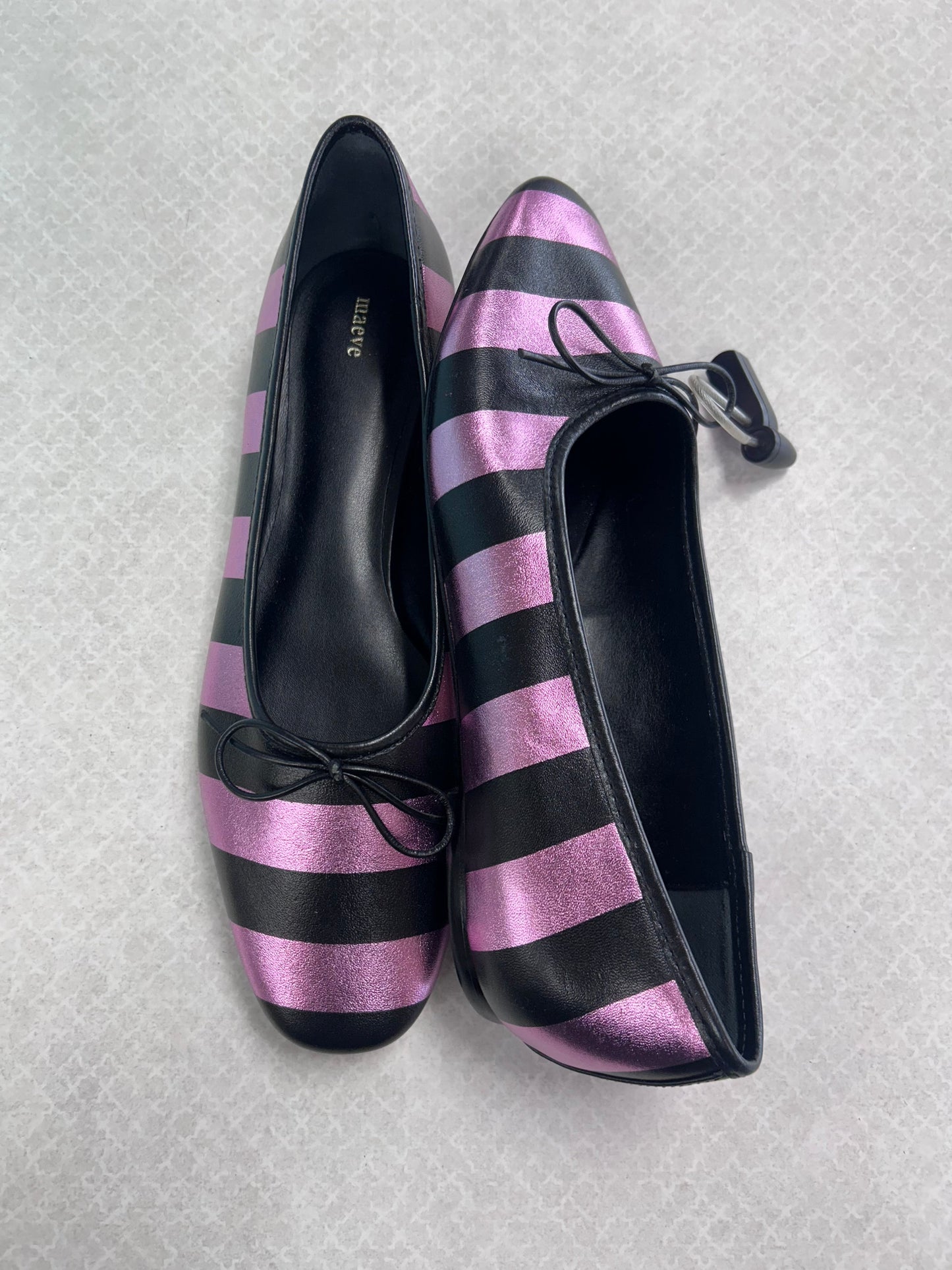 Shoes Flats By Maeve In Black & Pink, Size:8