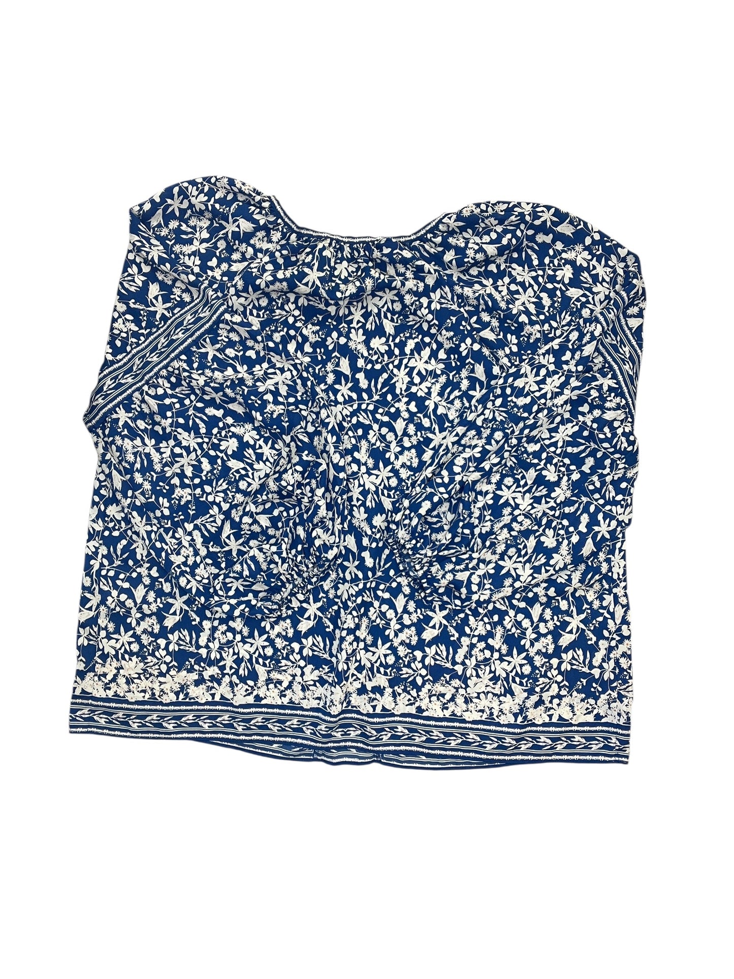 Blouse Ls By Max Studio In Blue, Size:1X