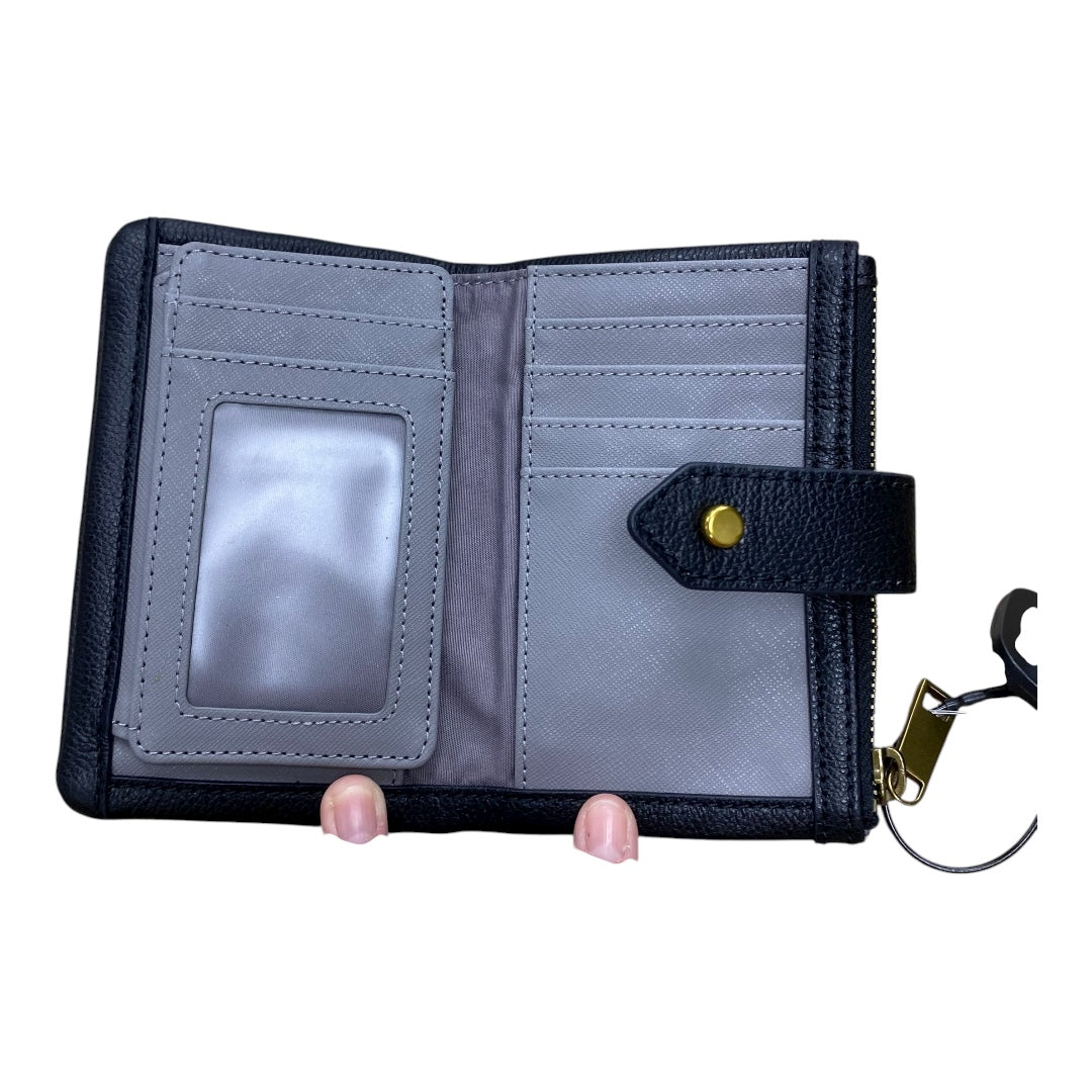 Wallet Leather By Fossil In Black, Size:Medium
