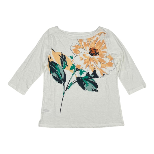 Top 3/4 Sleeve By Loft In Floral Print, Size:L