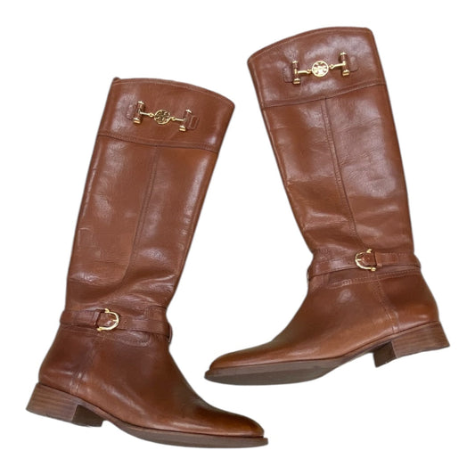 Boots Designer By Tory Burch In Brown, Size:8.5