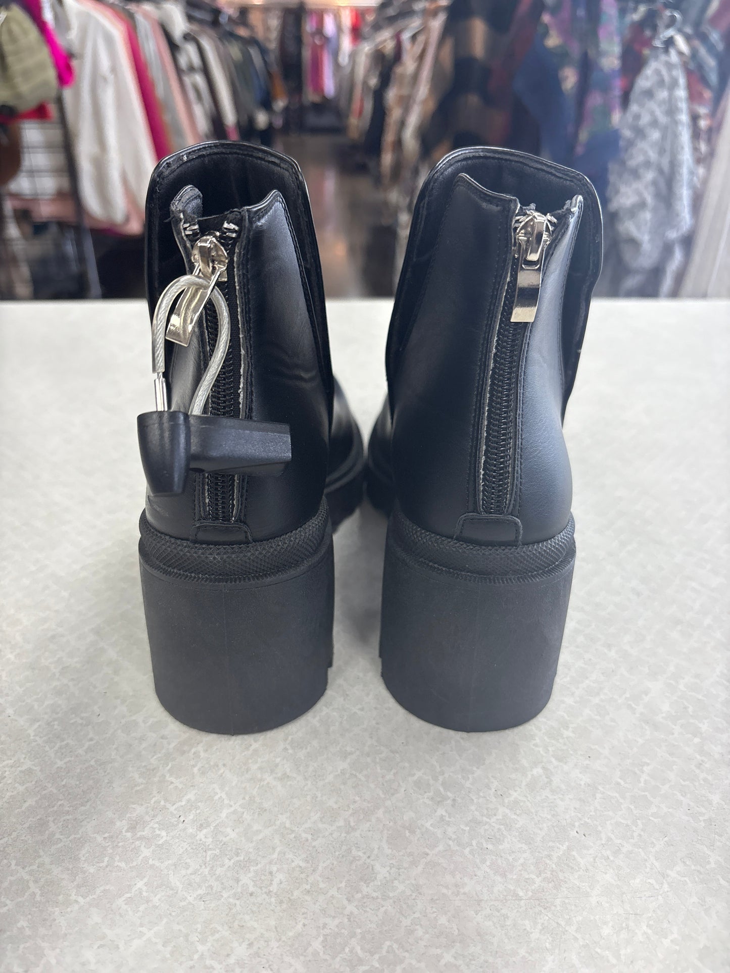 BOOTS ANKLE FLATS by QUPID In BLACK, Size: 6