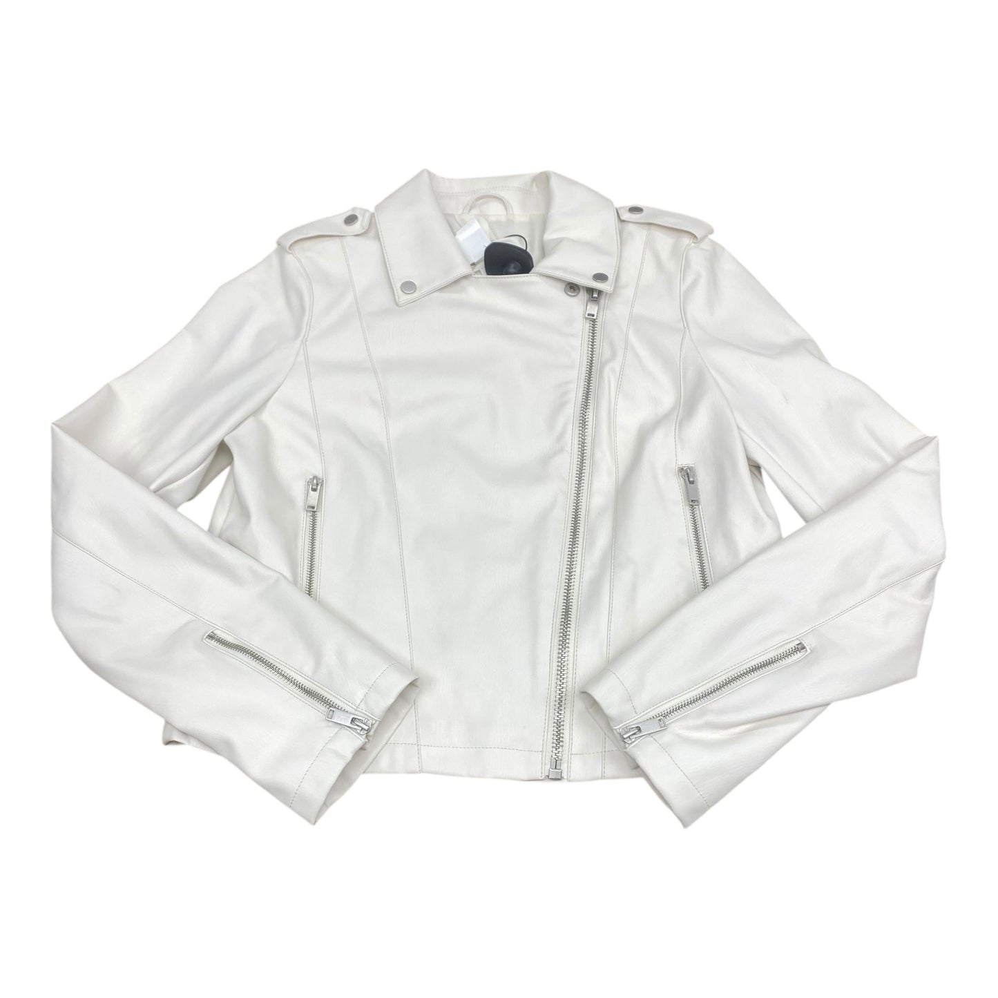 Jacket Moto By Anthropologie In White, Size:M