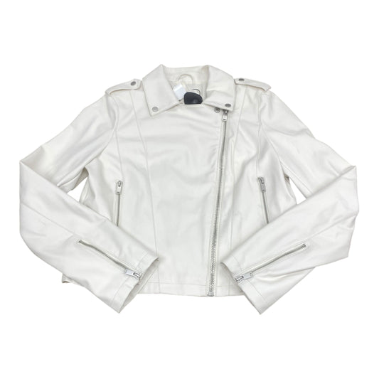 Jacket Moto By Anthropologie In White, Size:M
