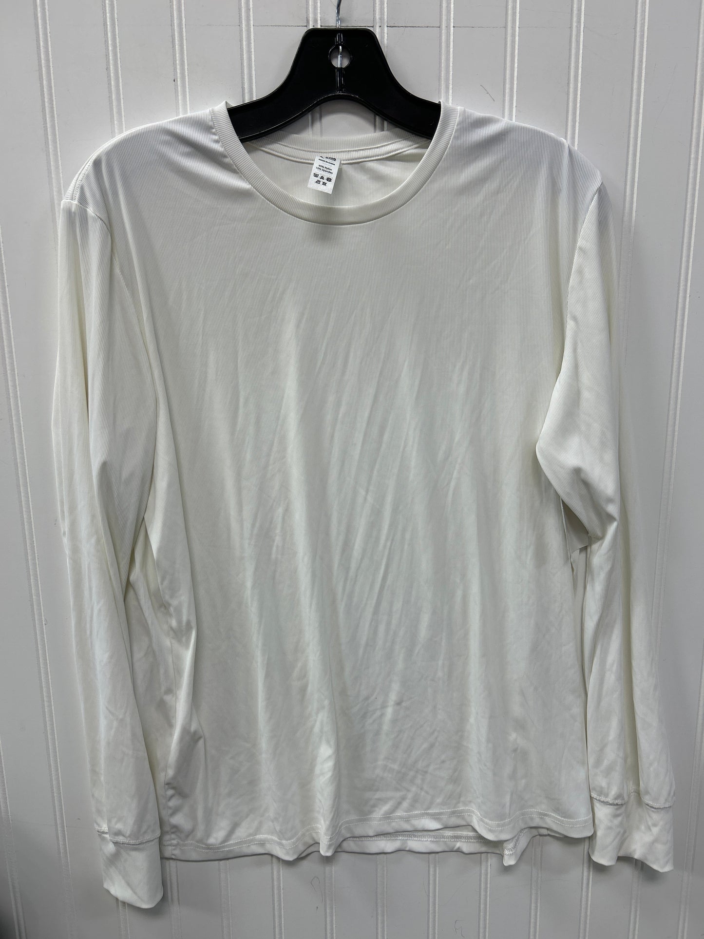 Athletic Top Ls Crewneck By Zyia In White, Size:L