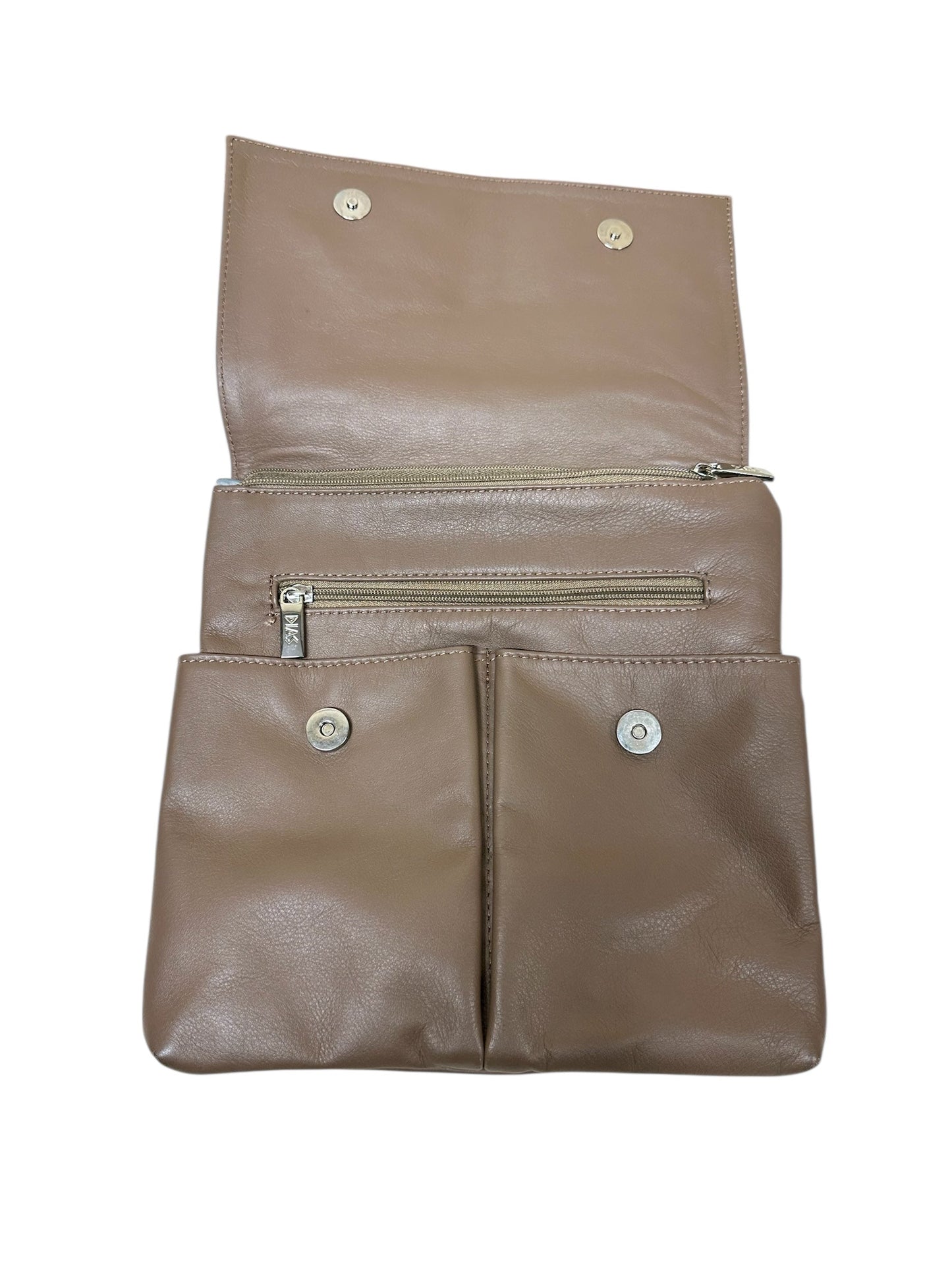 Crossbody Leather By Clothes Mentor In Tan Denim, Size:Medium
