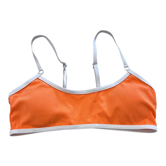 Swimsuit Top By Shein In Orange & White, Size:M