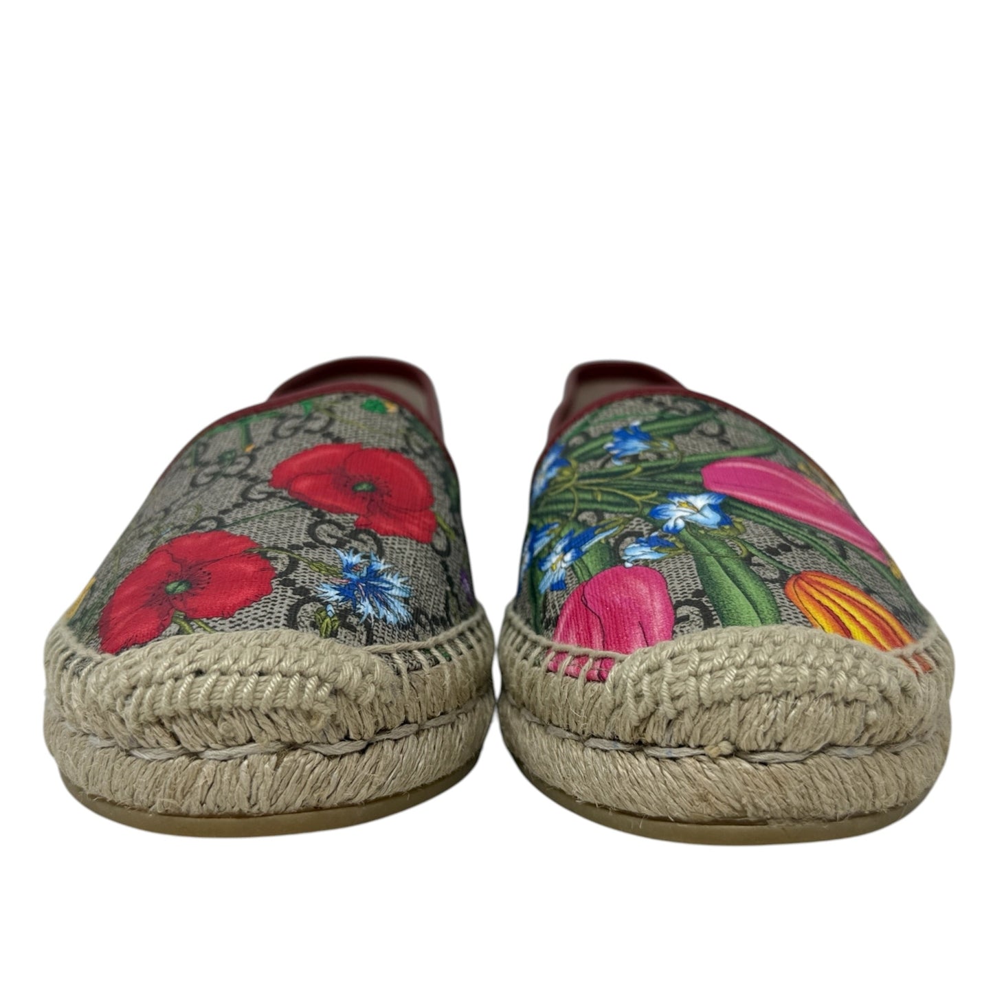GG Supreme Monogram Flora Espadrilles In Coated Canvas Luxury Designer By Gucci In Floral Print, Size: 6 (36)