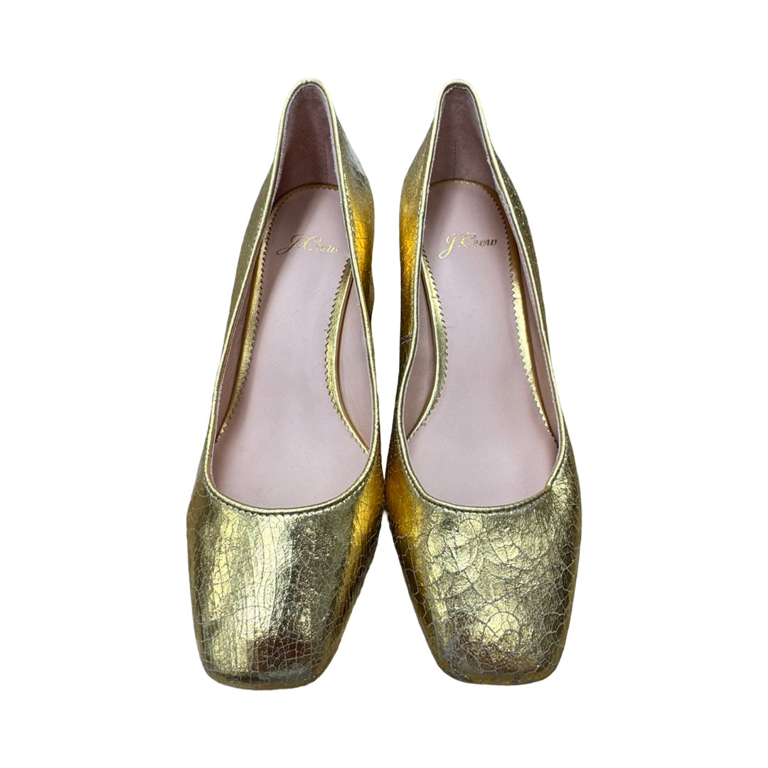 Shoes Heels Block By J. Crew In Gold, Size:5.5