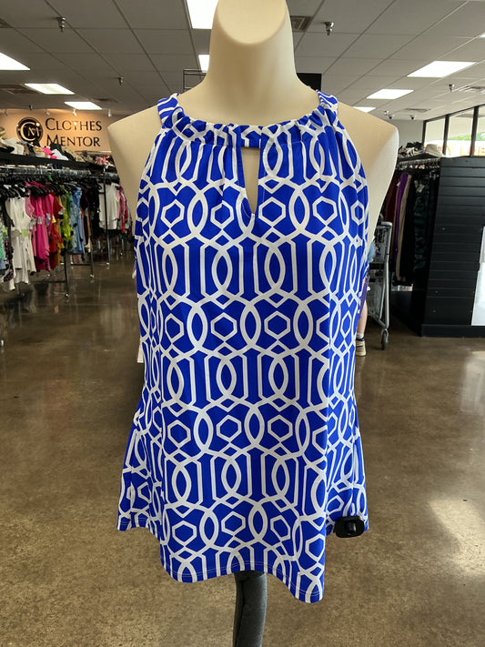 Top Sleeveless By Jude Connally In Blue & White, Size:M