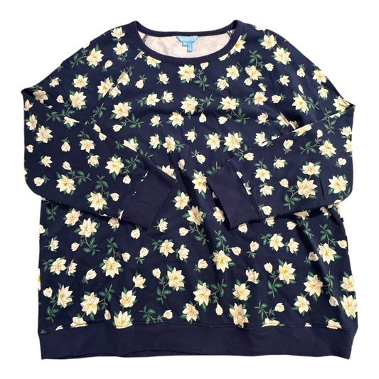 Sweatshirt Crewneck By Draper James In Floral Print, Size:3X