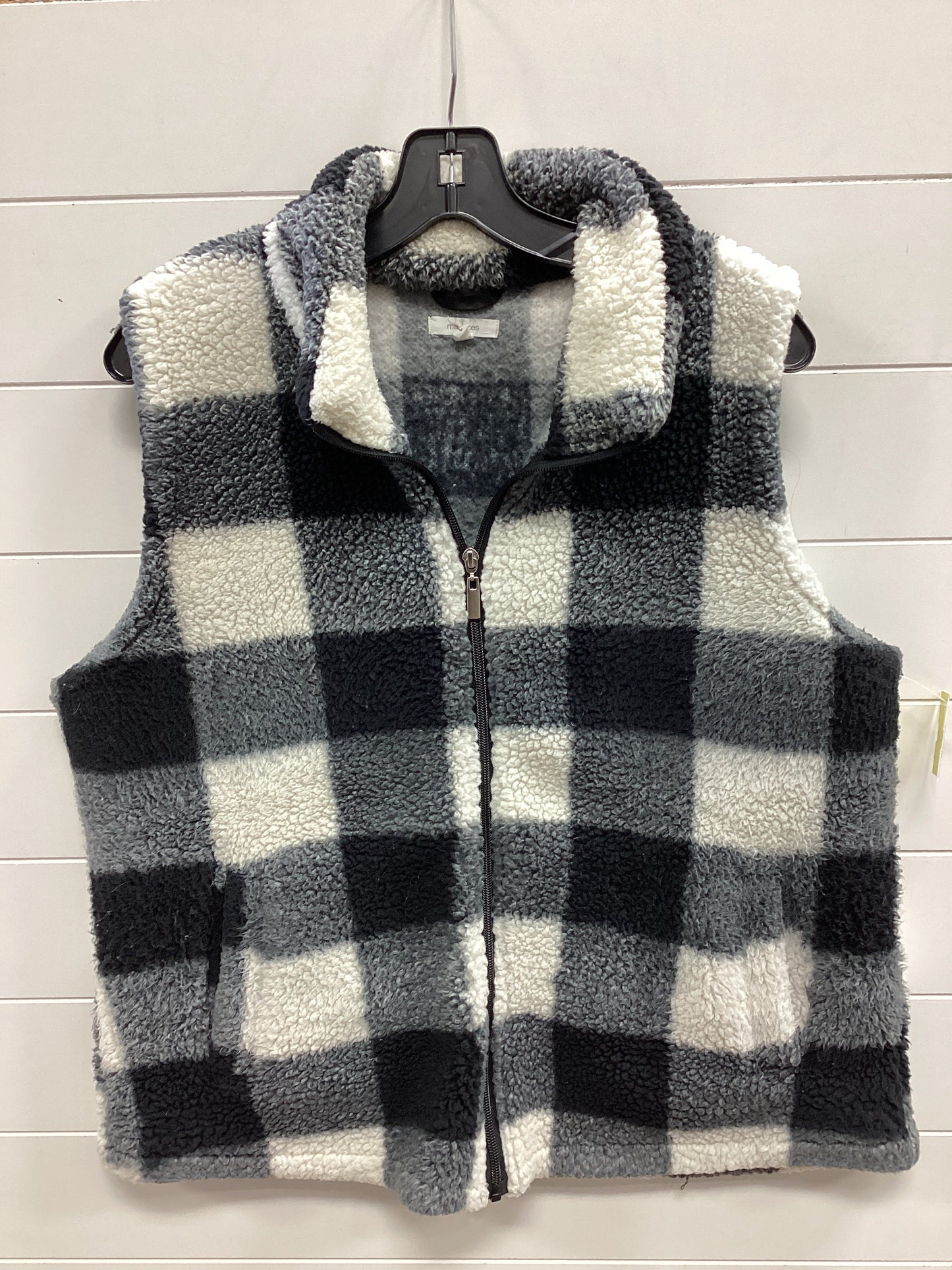 Vest Faux Fur & Sherpa By Maurices In Black, Size:L