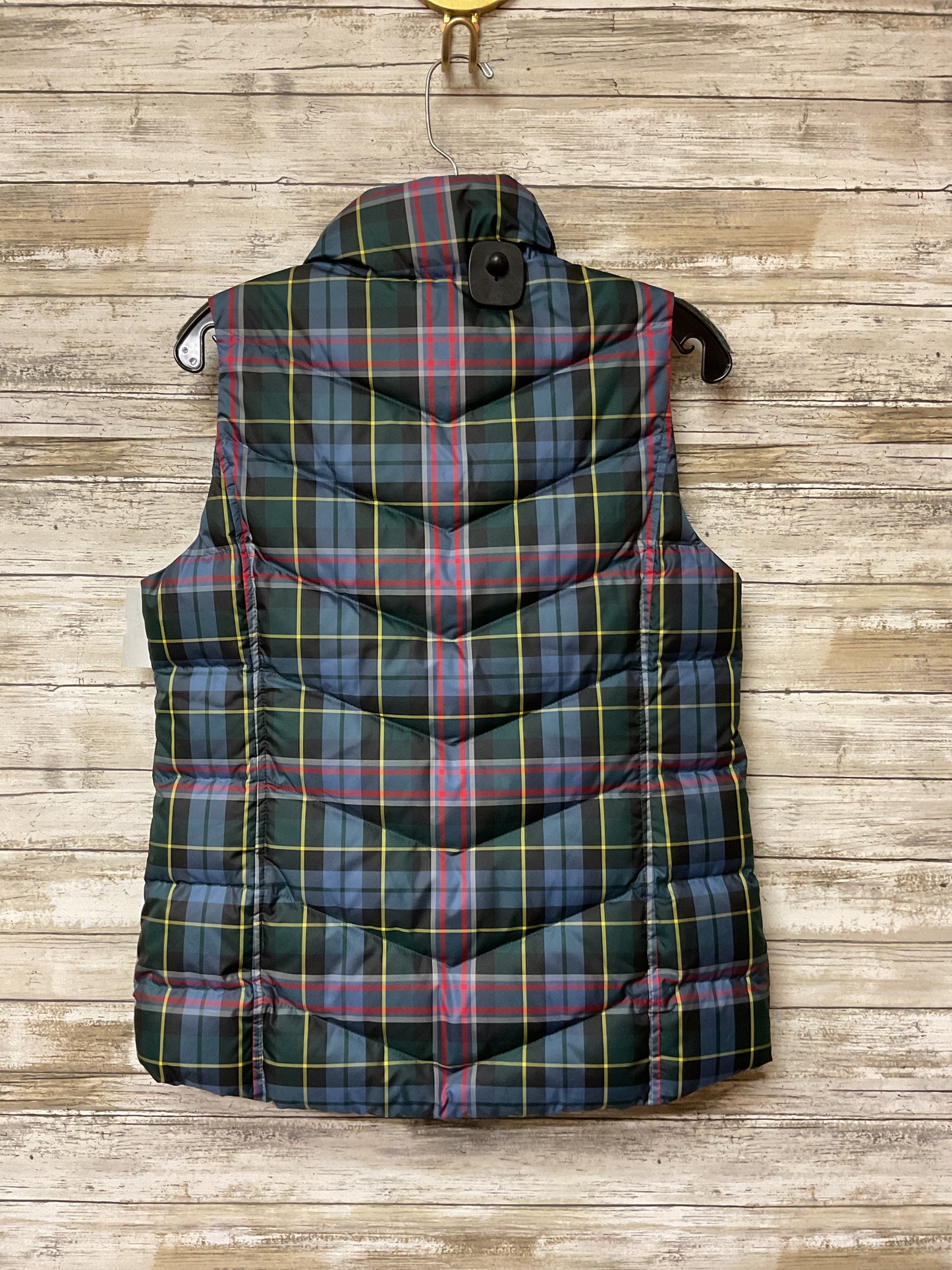 Vest Puffer & Quilted By Lands End In Plaid Pattern, Size:Xs