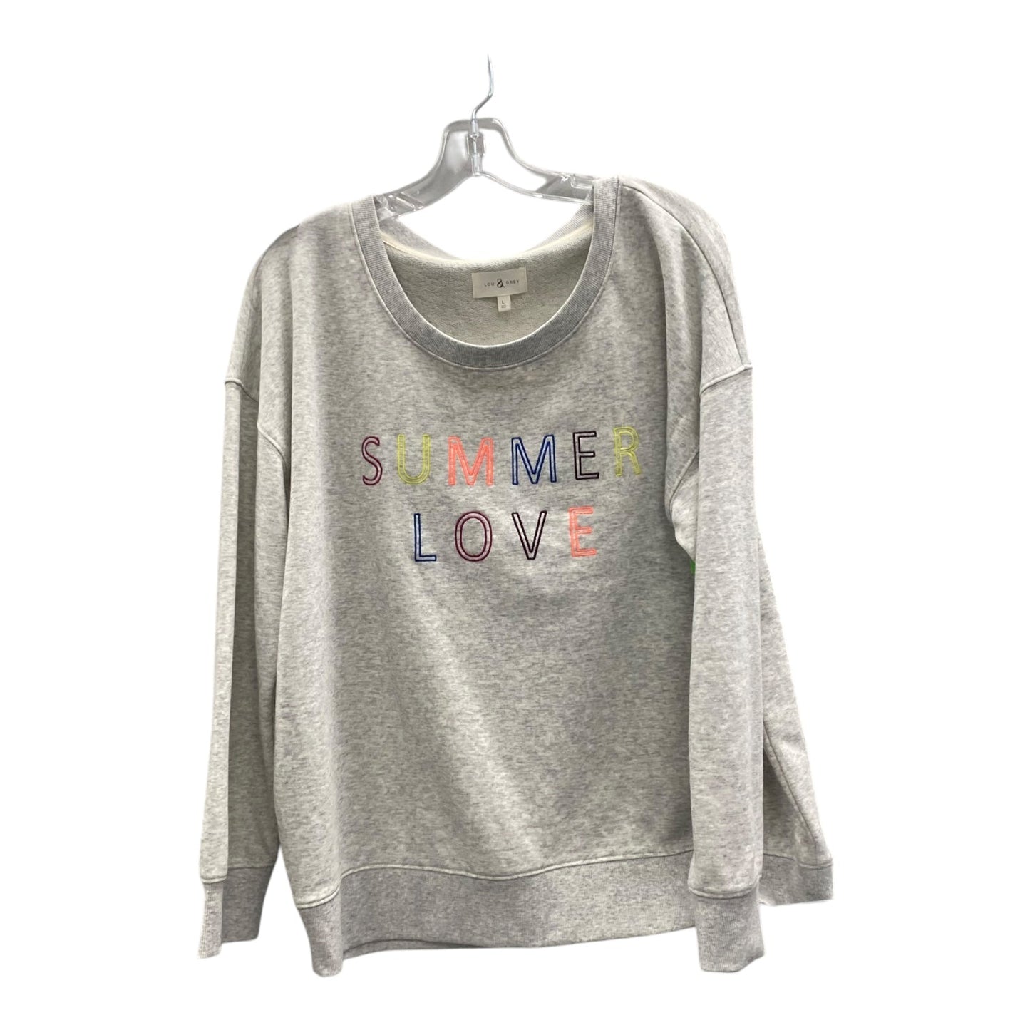 Athletic Sweatshirt Collar By Lou And Grey In Grey, Size:L