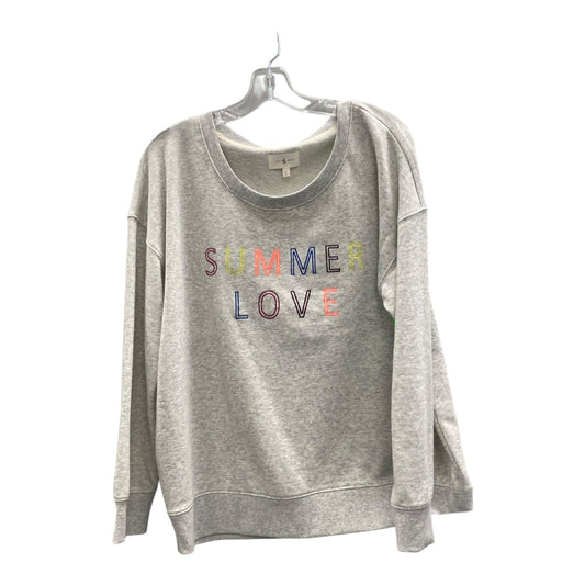 Athletic Sweatshirt Collar By Lou And Grey In Grey, Size:L