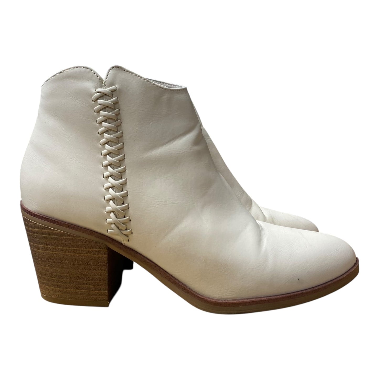 Boots Ankle Heels By Mia In Ivory, Size:10