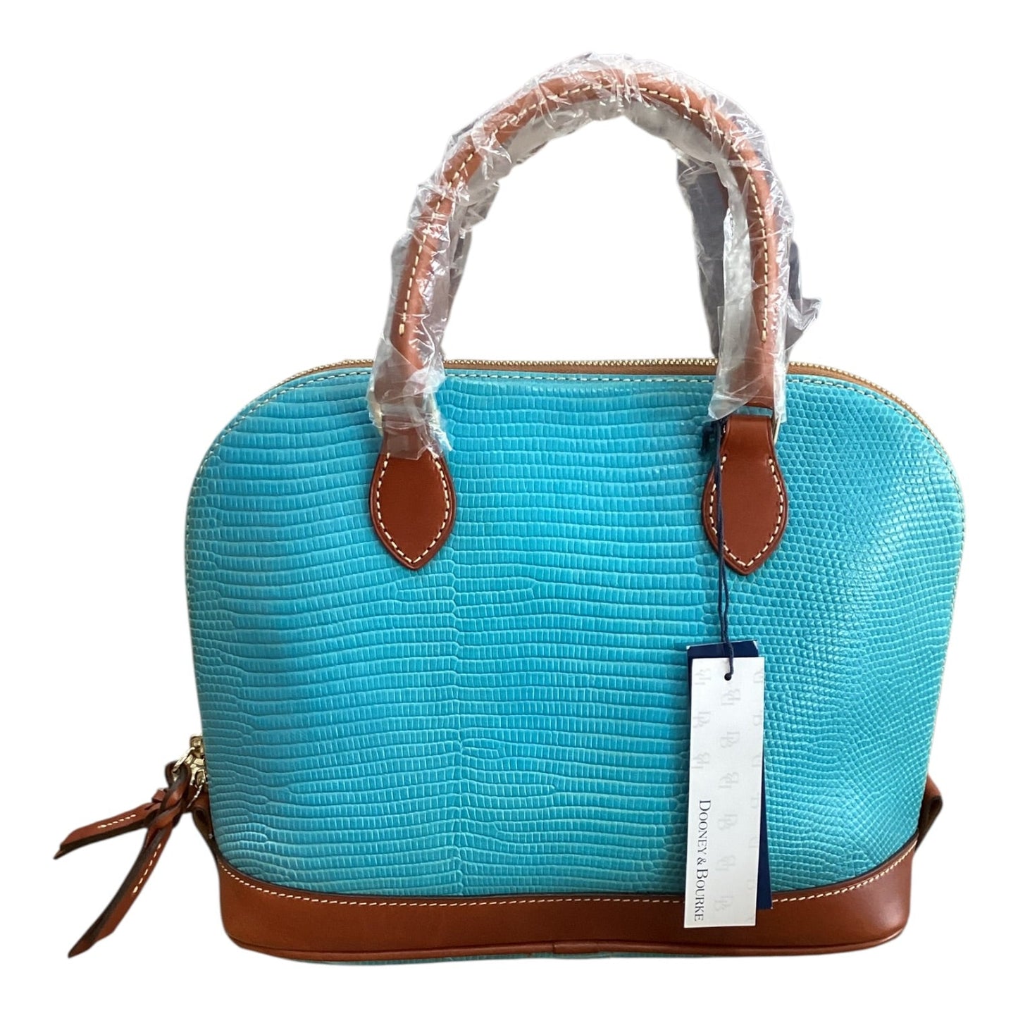 Handbag Designer By Dooney And Bourke In Blue & Brown, Size:Medium