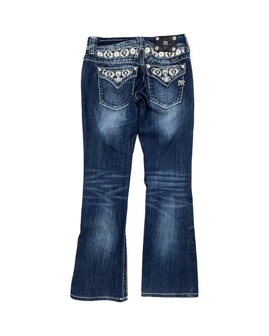 Jeans Boot Cut By Miss Me In Blue Denim, Size:4
