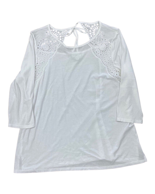 Top 3/4 Sleeve By J. Jill In White, Size:L